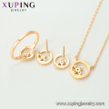 64689 xuping 18k banhado a ouro moda China atacado conjunto colar de cruz